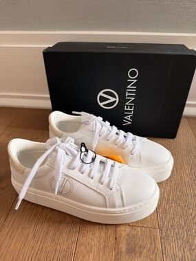 New Valentino White leather platform Sneakers women 7